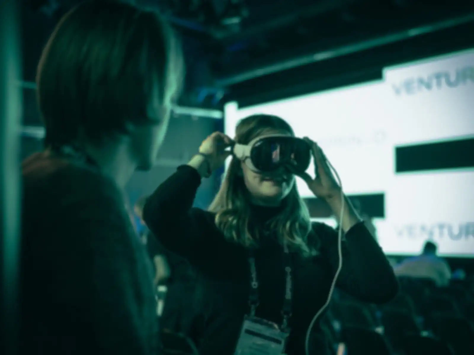 A woman with VR Glasses