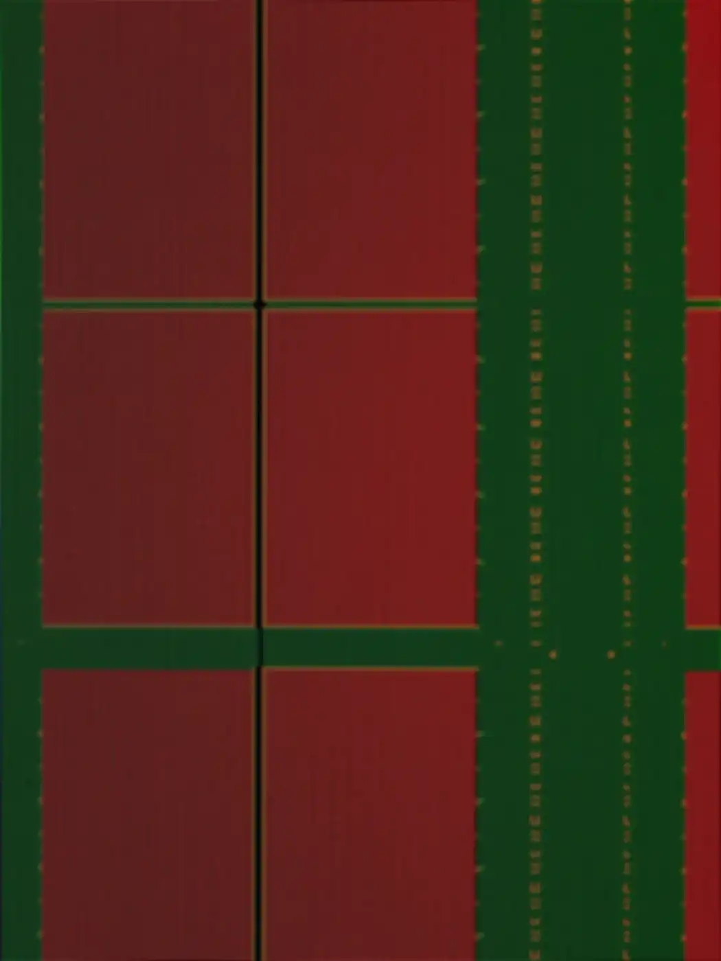 Detailaufnahme Platine rot/grün