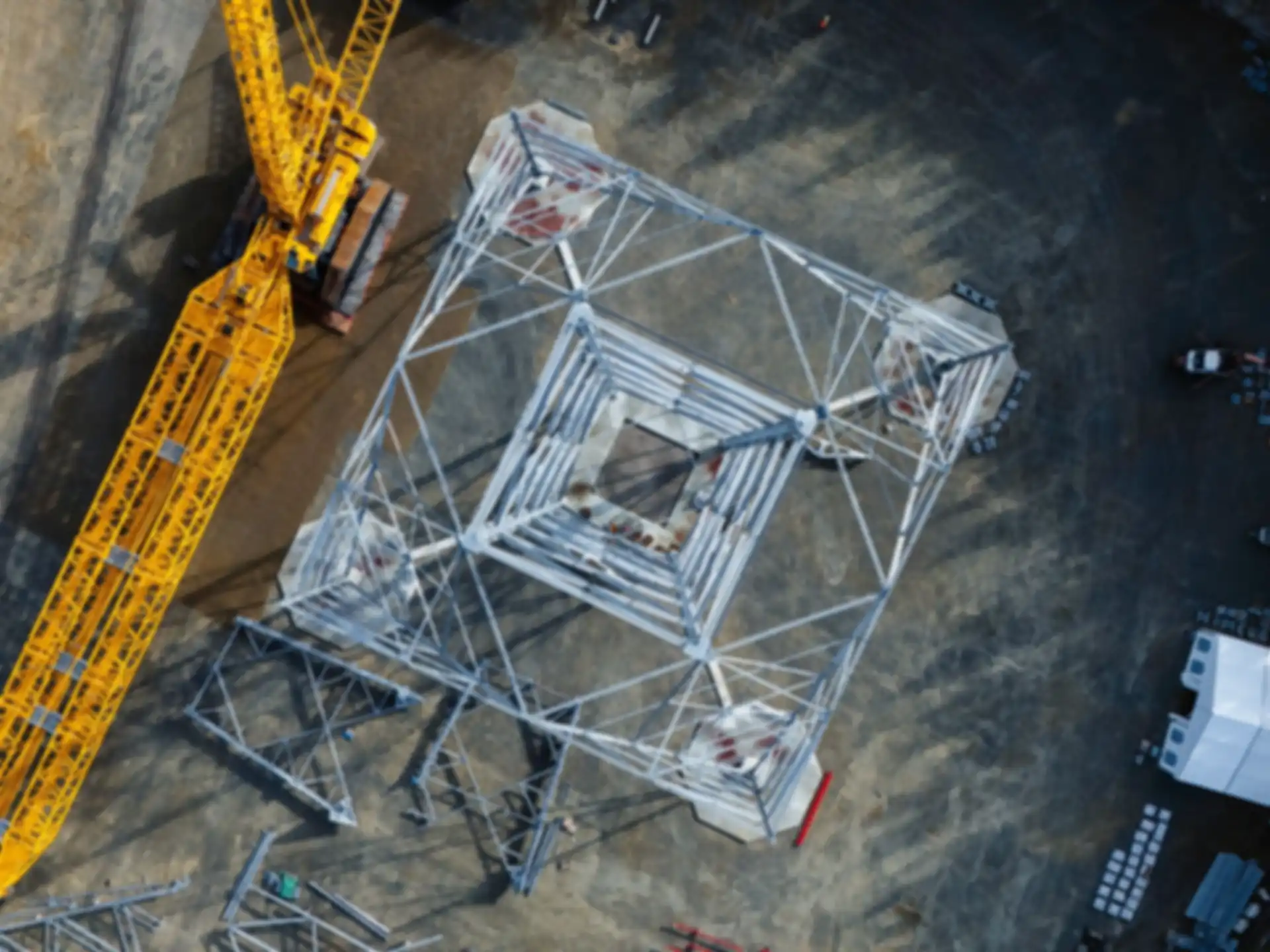 Inspection of the foundation of the high-altitude wind turbine during construction