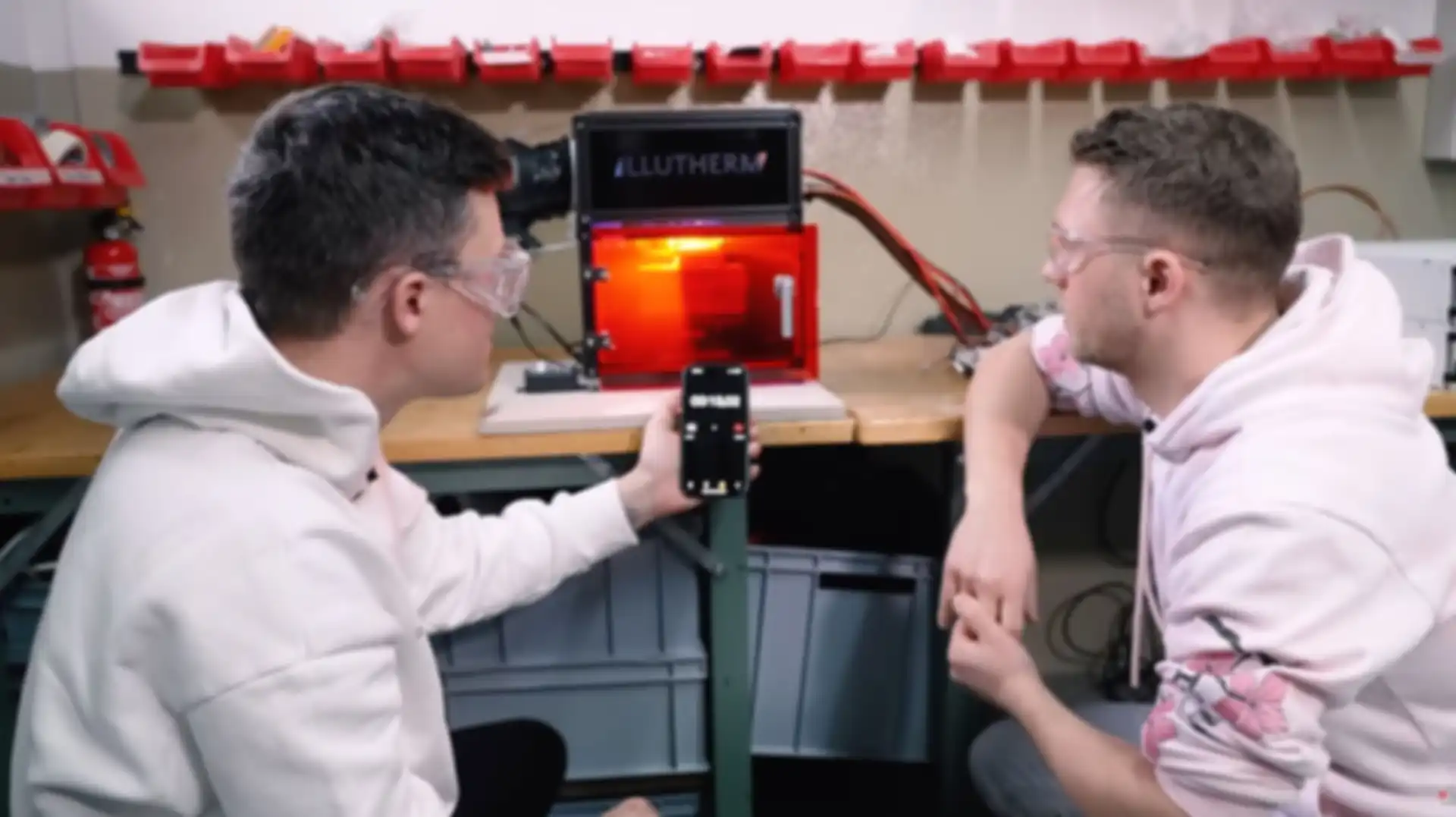 Jacob Beautemps and Lukas Porz test the prototype