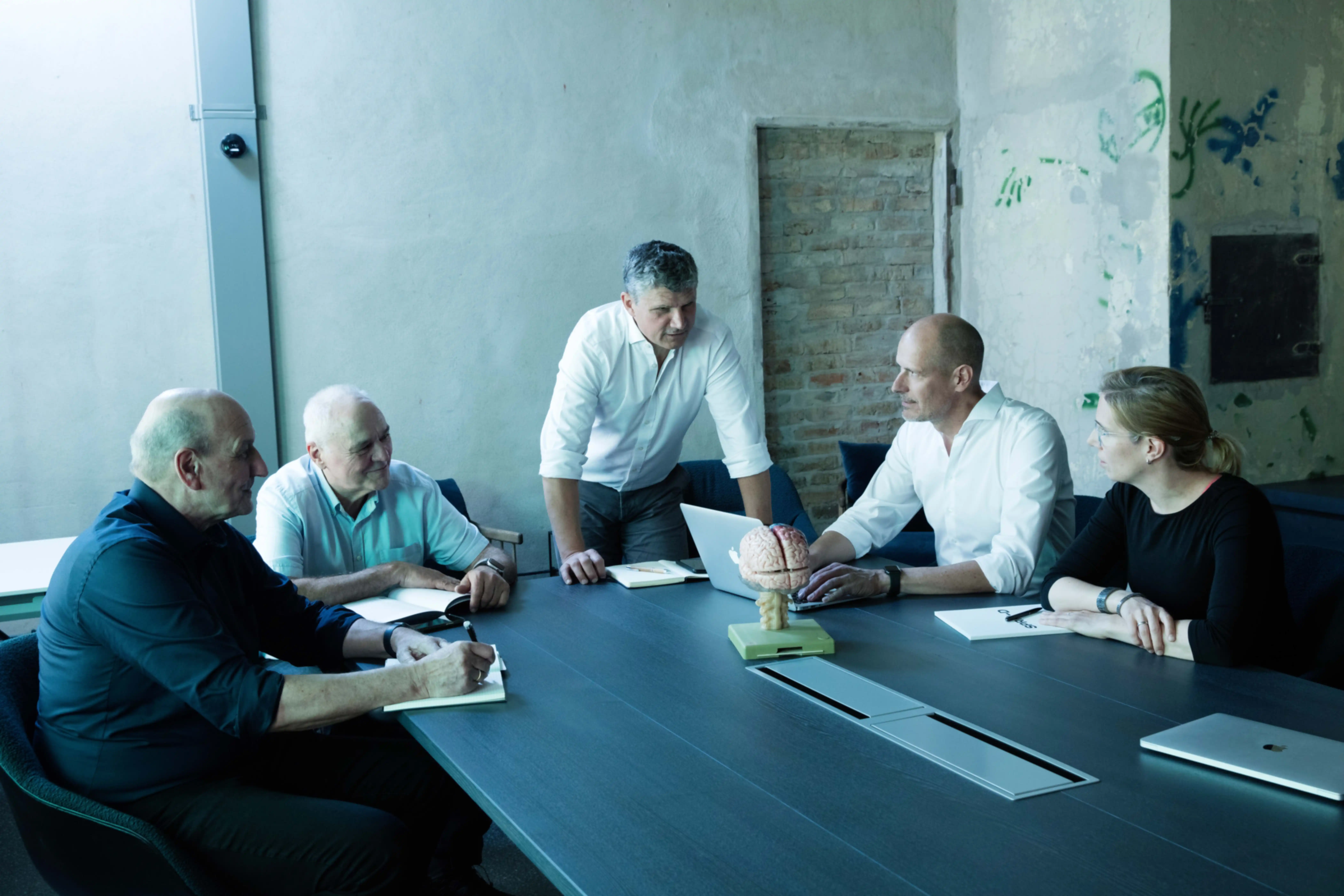 A team meeting around a table