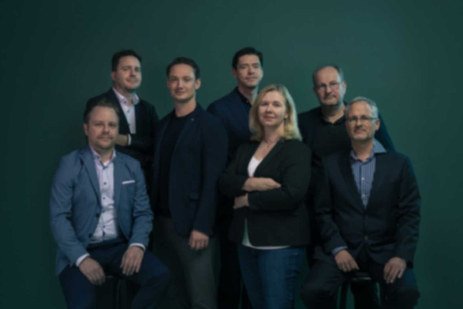 V. l. n. r.: Daniel Lauster, Axel Schambach, Challenge Officer Jano Costard, Hendrik Dietz, Elisabeth Zeisberg, Harald Schwalbe, Mark Brönstrup